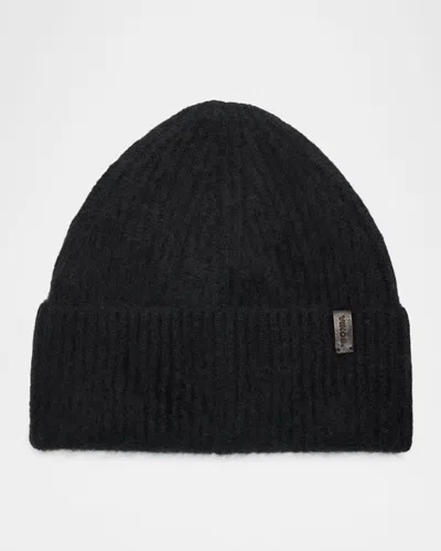 Vince Brushed Cashmere Beanie In Black