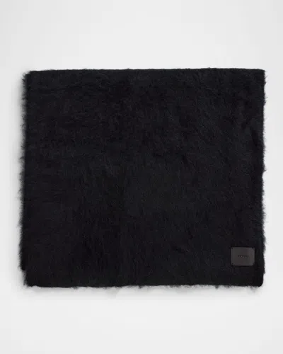 Vince Brushed Cashmere Oversized Scarf In Black