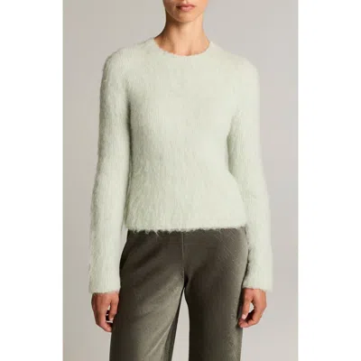 Vince Brushed Crewneck Sweater In Green