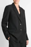 Vince Shrunken Bracelet-sleeve Blazer In Black
