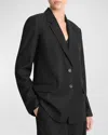 Vince Shrunken Bracelet-sleeve Blazer In Black