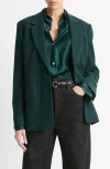 Vince Brushed Flannel Blazer In Sea Onyx