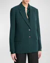 Vince Brushed Flannel Blazer In Sea Onyx