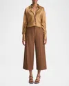 Vince Mid Rise Flannel Culottes In Dark Almond
