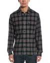 Vince Brushed Flannel Shirt In Black