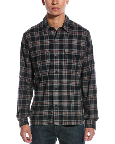 Vince Brushed Flannel Shirt In Multi