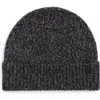 Vince Brushed Marled Cashmere Cuffed Hat In Black