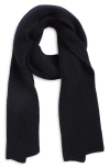 Vince Brushed Merino Wool Scarf In Black