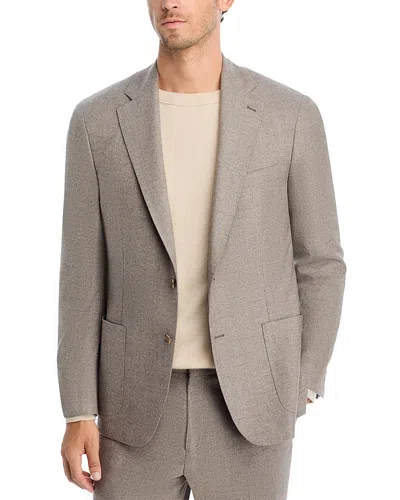 Vince Brushed Ticweave Wool Suit Jacket In Brown