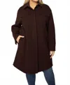 Vince Double Pocket Wool Blend Coat In Brown