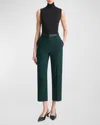 Vince Italian Flannel Mid-rise Easy Pull-on Pant In Sea Onyx In Sea Onyx