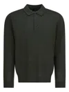 Vince Merino Wool Polo Shirt Polo Shirts Grey In Green