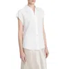 Vince Button Down Blouse In Optic White In White
