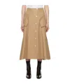 Vince Utility Button-front Midi Skirt In Nude