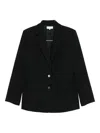 Vince Womens Black Oversized Notched-collar Woven Blazer In Black