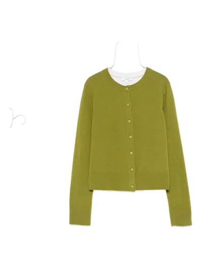 Vince Button-front Cardigan In Green