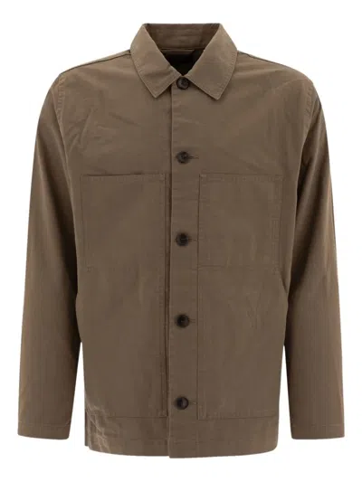 VINCE BUTTON-FRONT PATCH-POCKET JACKET