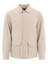 Vince Long Sleeve Point Collar Front Pocket Jackets In Neutral