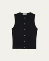 Vince Variegated Rib Sleeveless Cotton Sweater