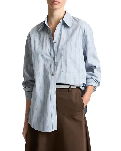 Vince Button Front Shirt In Blue