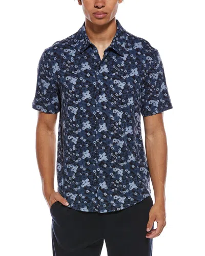 Vince Button Front Shirt In Blue