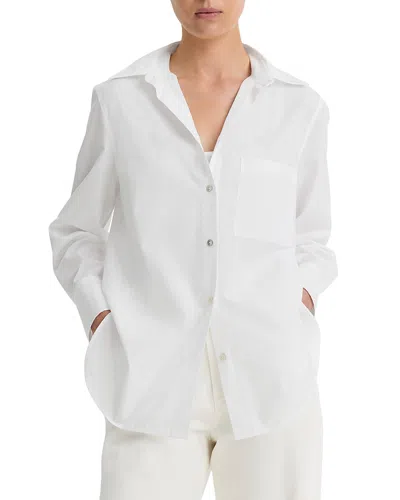 Vince Cotton Relaxed Straight Shirt In Off-white In Optic White