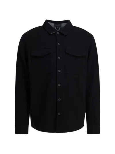 Vince Button Shirt Jacket In Black
