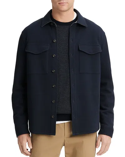 Vince Button Shirt Jacket In Blue
