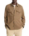 Vince Cotton Blend Shirt Jacket In Brown
