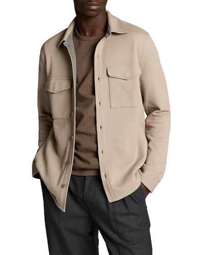 Vince Button Shirt Jacket In Brown