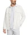 Vince Cotton Blend Shirt Jacket In White/light Grey