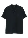 Vince Towelling Cotton Shirt In Blue