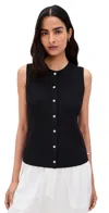 Vince Button Up Sweater Shell Black