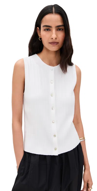 Vince Button Up Sweater Shell Off White
