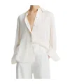 Vince Button-down Silk Shirt In White