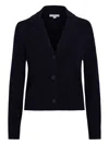 Vince Buttoned Collar Cardigan In Black