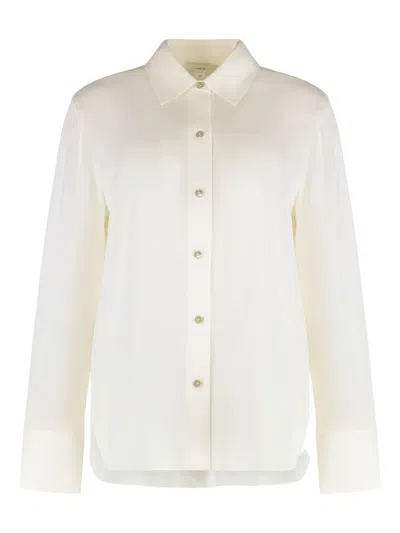 Vince Buttoned-collared Shirt In Neutral