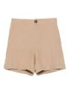 Vince Buttoned Knee-length Shorts In Burgundy