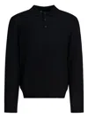 Vince Merino Wool Polo Shirt Polo Shirts Black In Black