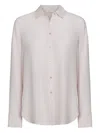Vince Buttoned Silk Shirt In Pink
