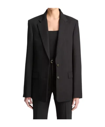 VINCE BUTTON-FASTENING COTTON JACKET