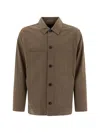 Vince Button-front Patch-pocket Jacket In Brown