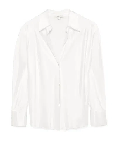 Vince Button-up Silk Shirt In White