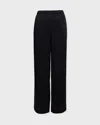 Vince Byxor Mid Rise Side-strap Crepe Svart