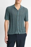 Vince Cabana Knit Button-up Shirt In Brown