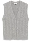 Vince Cable Wool Blend Sweater Vest In Hsd Silverdust