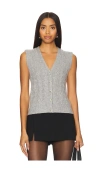 Vince Cable Wool Blend Sweater Vest In Silver Dust