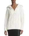 Vince Cable-knit Wool Half-zip Pullover Sweater In Beige