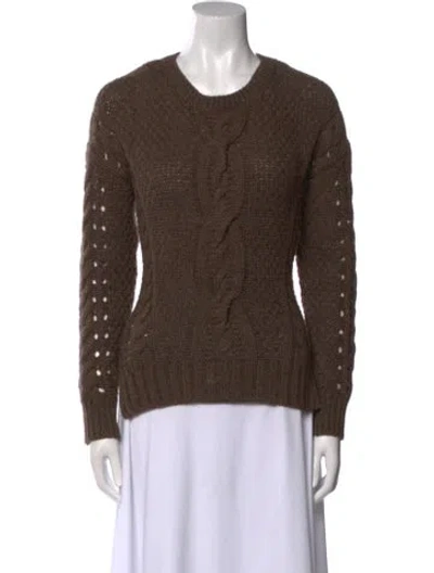 Pre-owned Vince Cable Knit Crew Neck Sweater In Brown