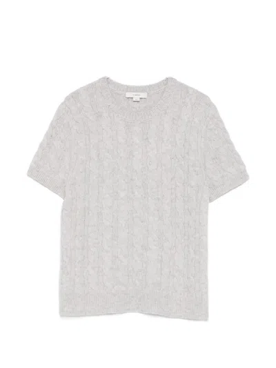 Vince Cable-knit T-shirt In Neutral